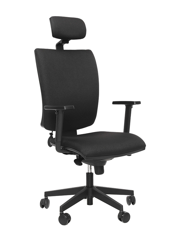 Kancelářská židle Lara P44 černá s podhlavníkem
