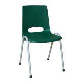  Plastová jídelní židle Pavlina Grey, zelená, šedá konstrukce
