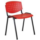  Plastová jídelní židle Layer, červená