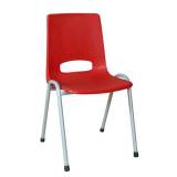  Plastová jídelní židle Pavlina Grey, červená, šedá konstrukce