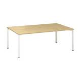  Konferenční stůl Alfa 420 s bílým podnožím, 200 x 120 x 74,2 cm, dezén divoká hruška