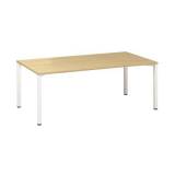  Konferenční stůl Alfa 420 s bílým podnožím, 200 x 100 x 74,2 cm, dezén divoká hruška